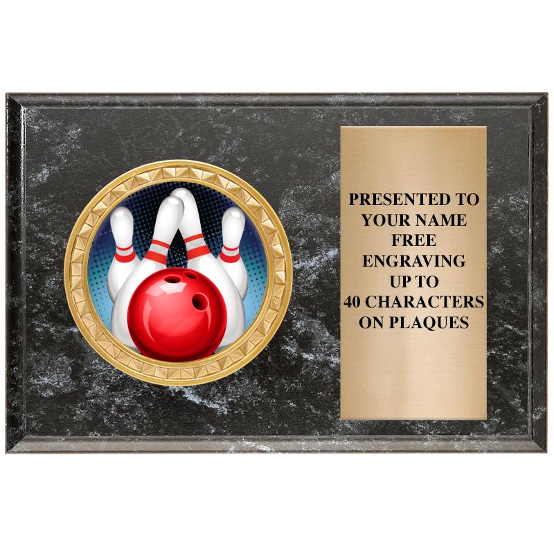 6" X 4" BLACK MBL INSERT PLQ