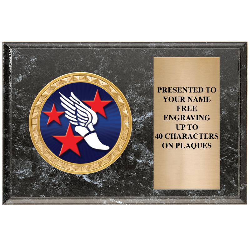 6" X 4" BLACK MBL INSERT PLQ