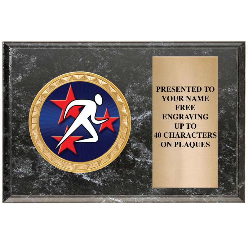 6" X 4" BLACK MBL INSERT PLQ