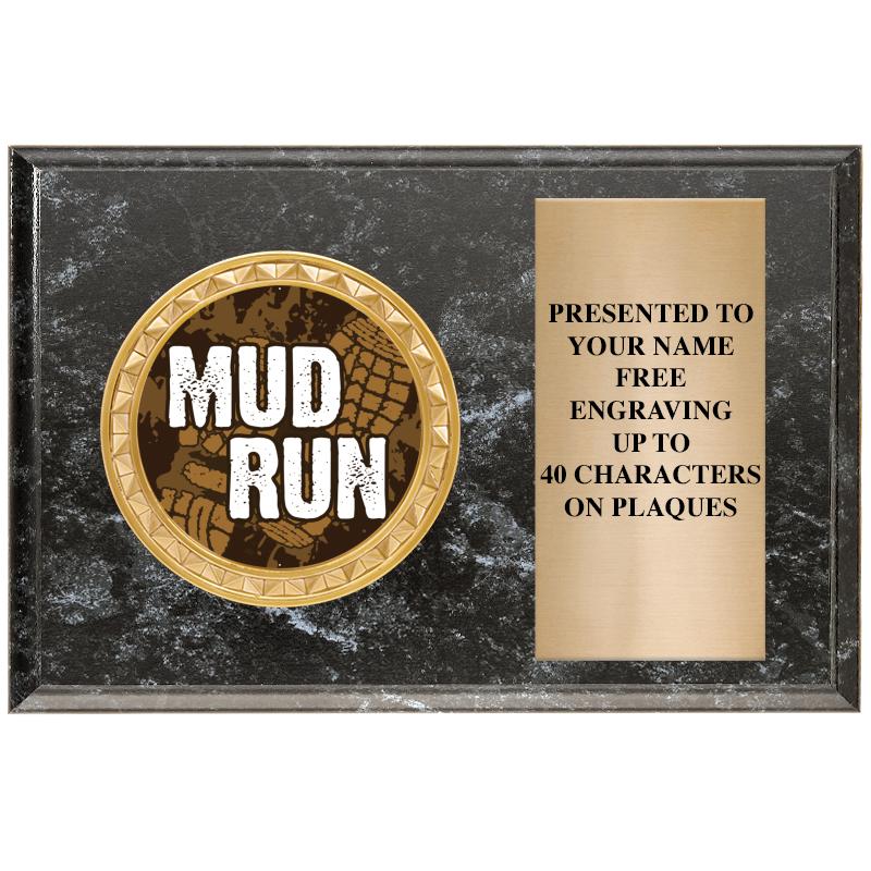 6" X 4" BLACK MBL INSERT PLQ