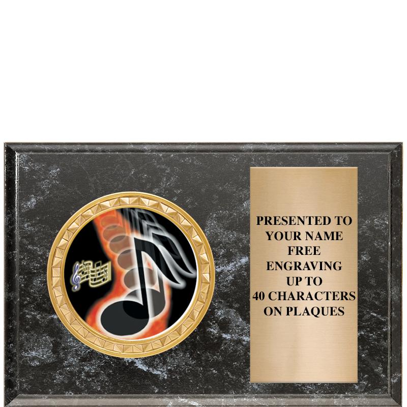 6" X 4" BLACK MBL INSERT PLQ