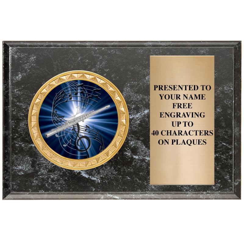 6" X 4" BLACK MBL INSERT PLQ