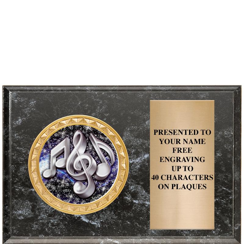 6" X 4" BLACK MBL INSERT PLQ