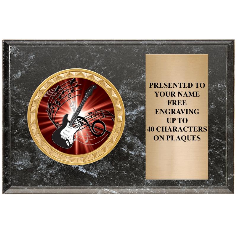 6" X 4" BLACK MBL INSERT PLQ