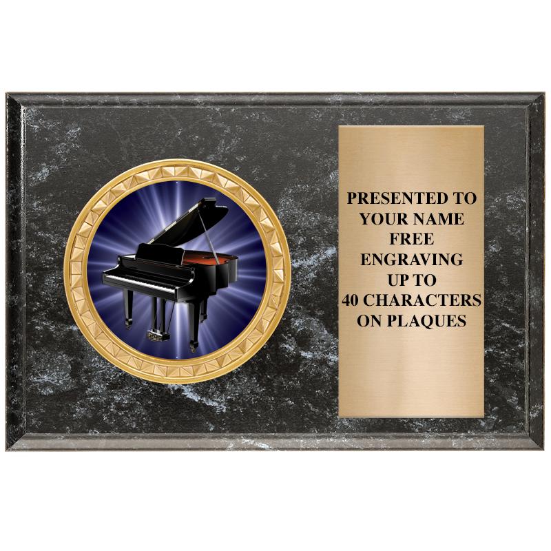 6" X 4" BLACK MBL INSERT PLQ