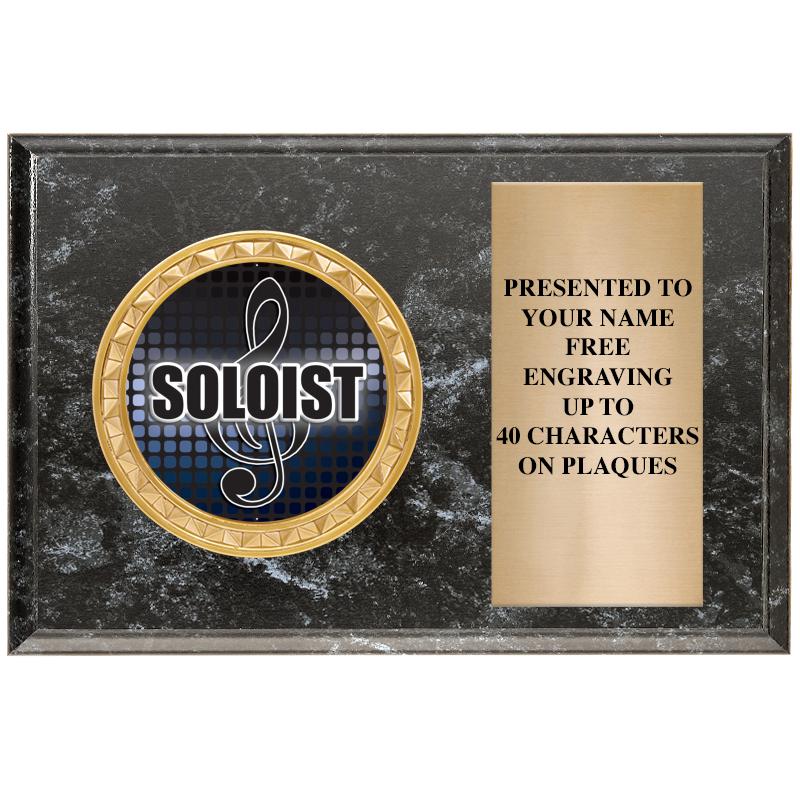 6" X 4" BLACK MBL INSERT PLQ