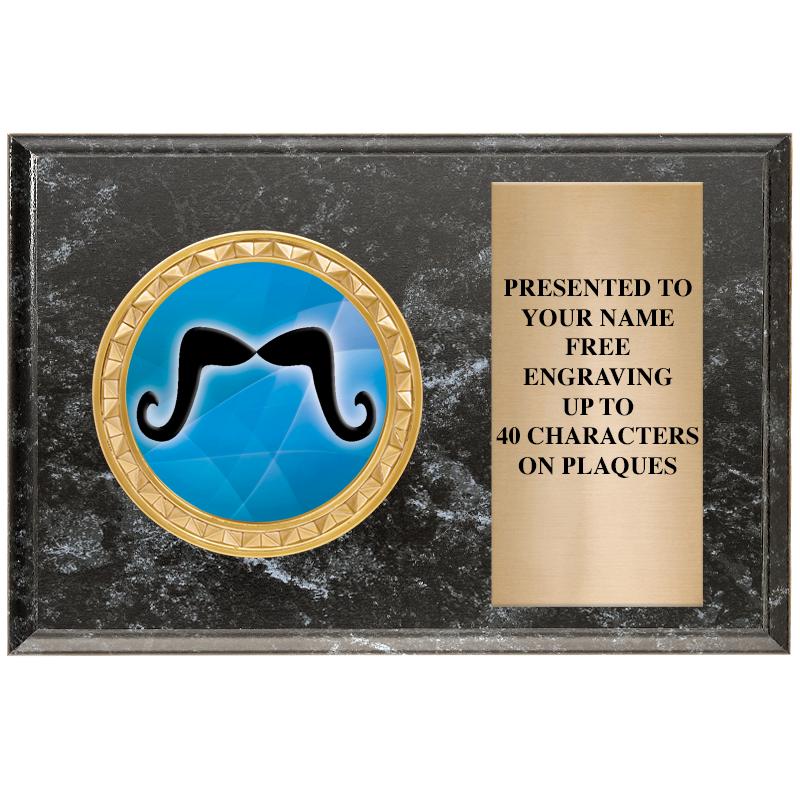 6" X 4" BLACK MBL INSERT PLQ