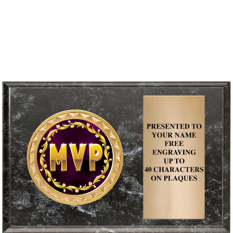 6" X 4" BLACK MBL INSERT PLQ