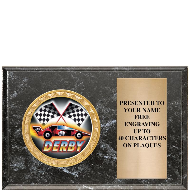 6" X 4" BLACK MBL INSERT PLQ