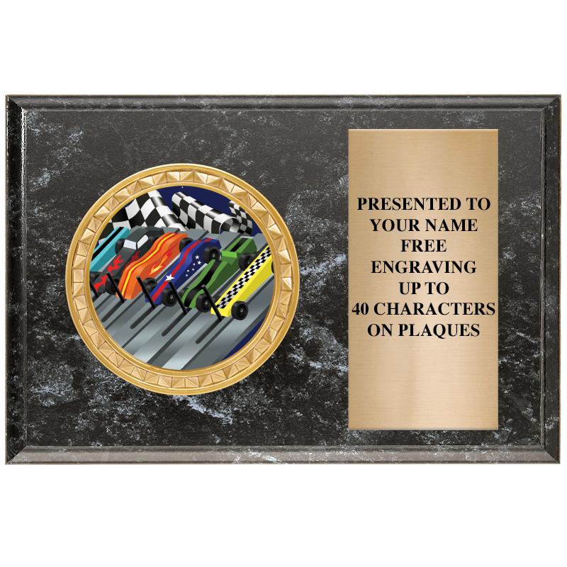 6" X 4" BLACK MBL INSERT PLQ