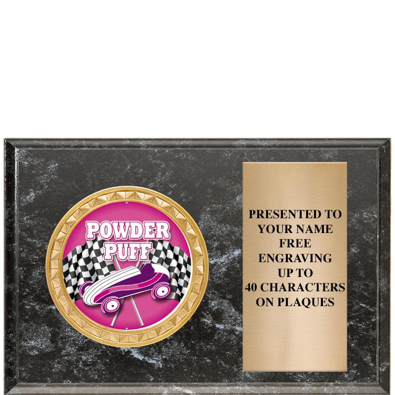 6" X 4" BLACK MBL INSERT PLQ