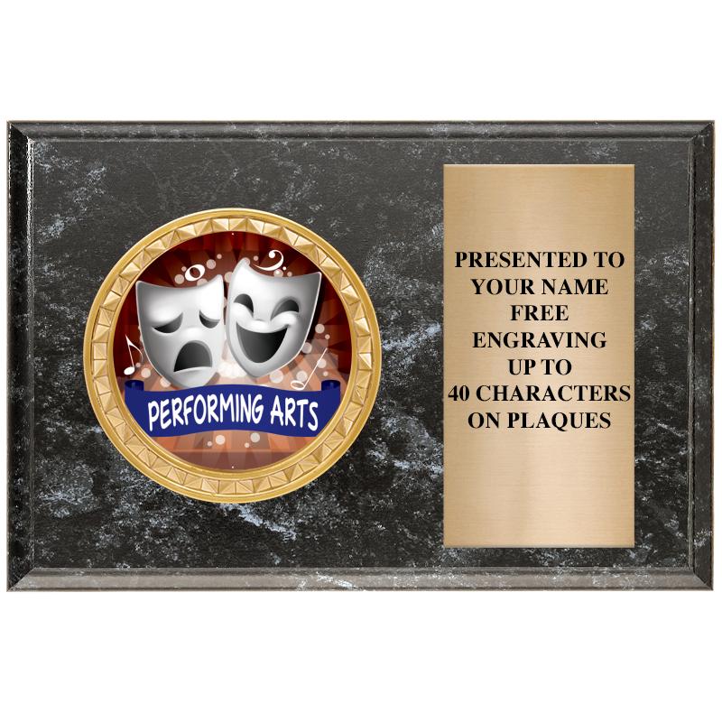 6" X 4" BLACK MBL INSERT PLQ