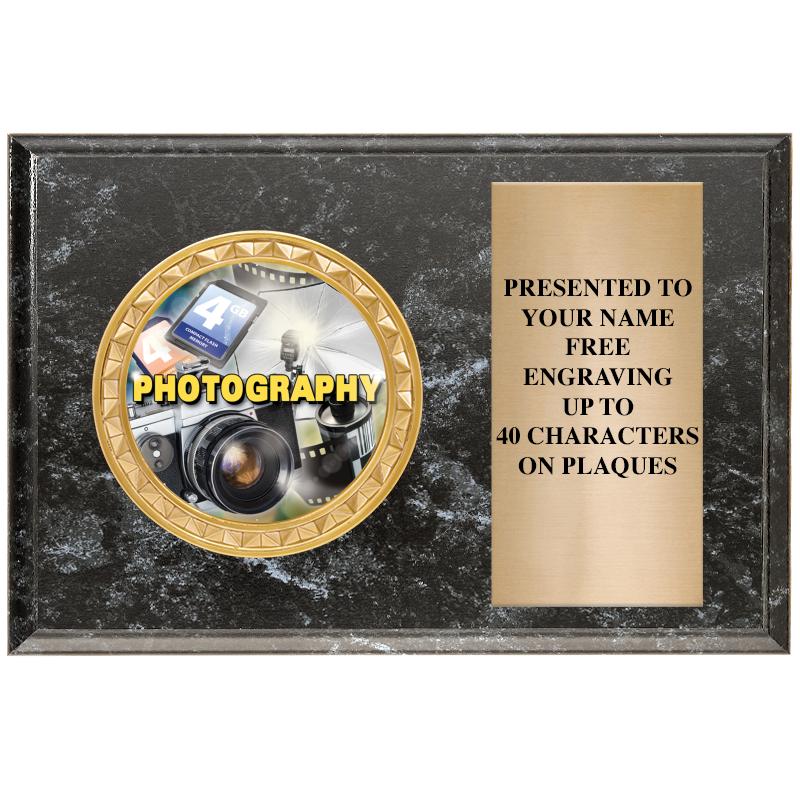 6" X 4" BLACK MBL INSERT PLQ