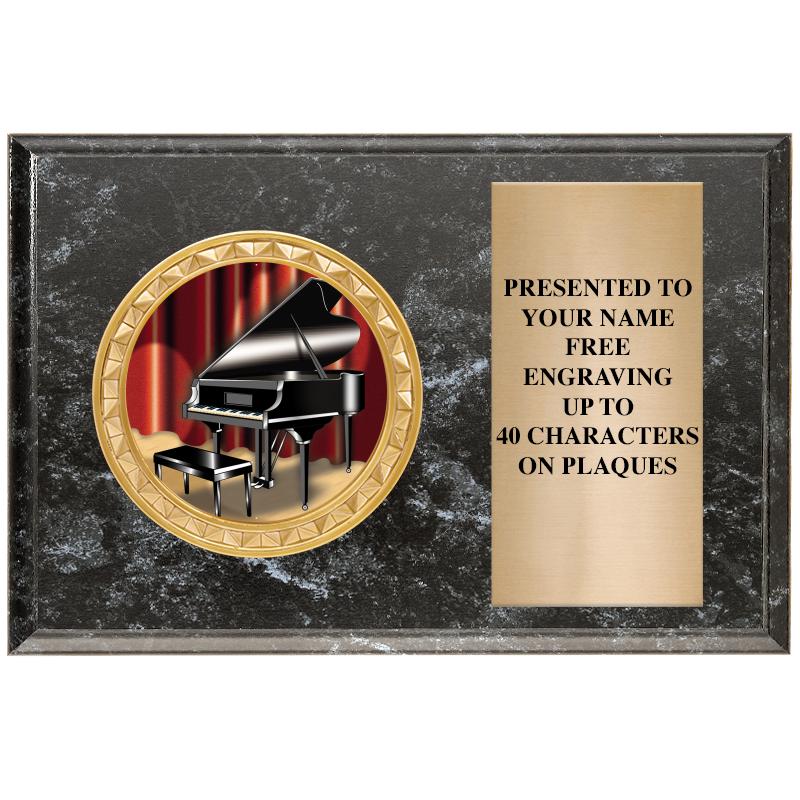 6" X 4" BLACK MBL INSERT PLQ