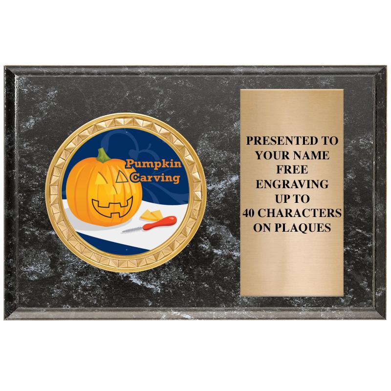 6" X 4" BLACK MBL INSERT PLQ