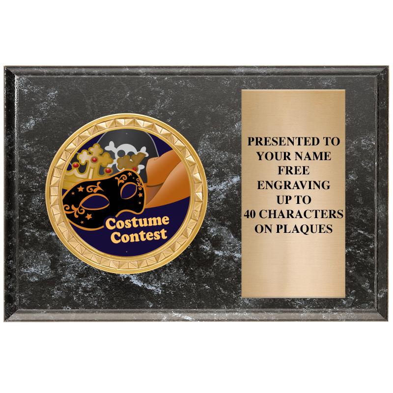 6" X 4" BLACK MBL INSERT PLQ