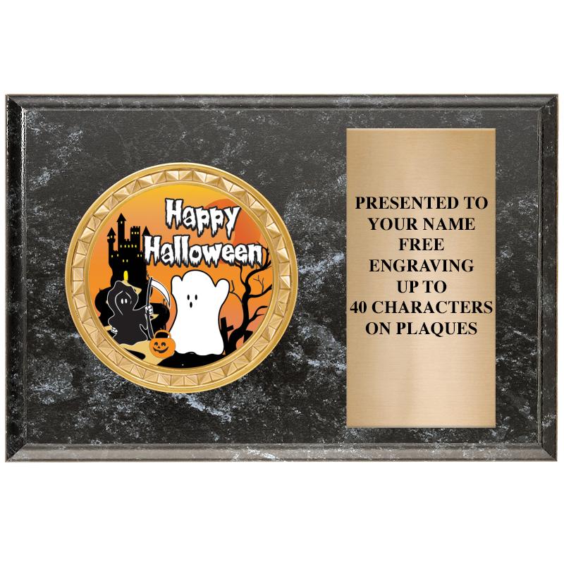 6" X 4" BLACK MBL INSERT PLQ