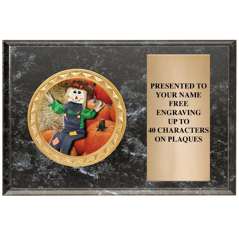 6" X 4" BLACK MBL INSERT PLQ