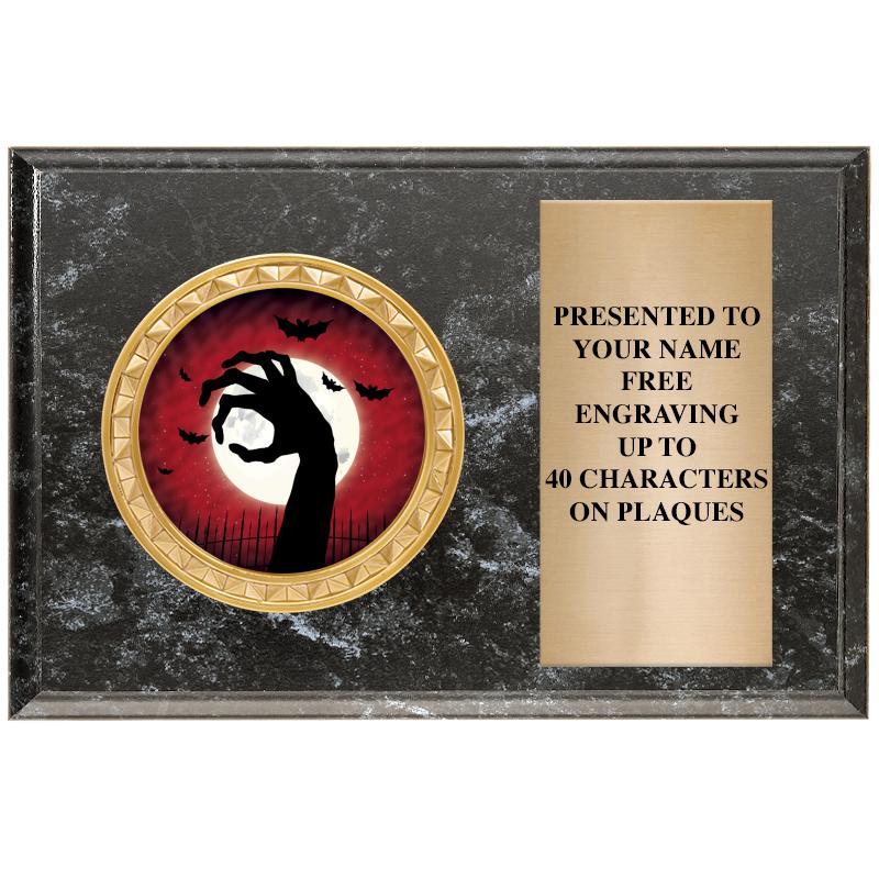 6" X 4" BLACK MBL INSERT PLQ