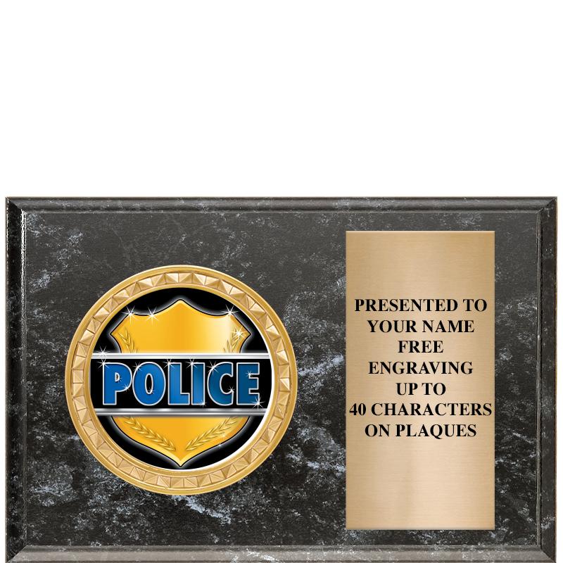 6" X 4" BLACK MBL INSERT PLQ