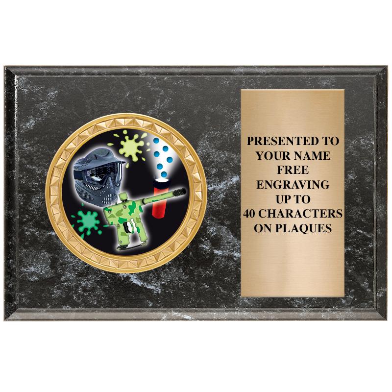 6" X 4" BLACK MBL INSERT PLQ