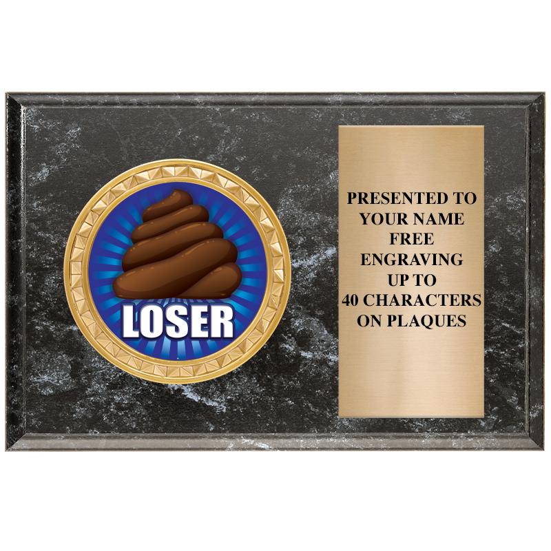 6" X 4" BLACK MBL INSERT PLQ