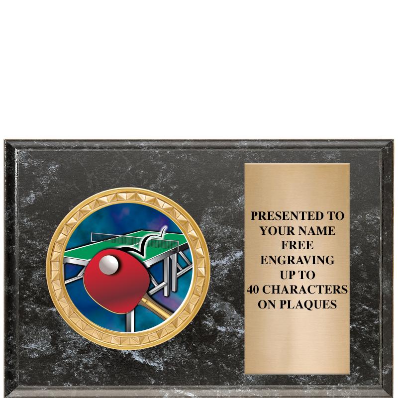 6" X 4" BLACK MBL INSERT PLQ