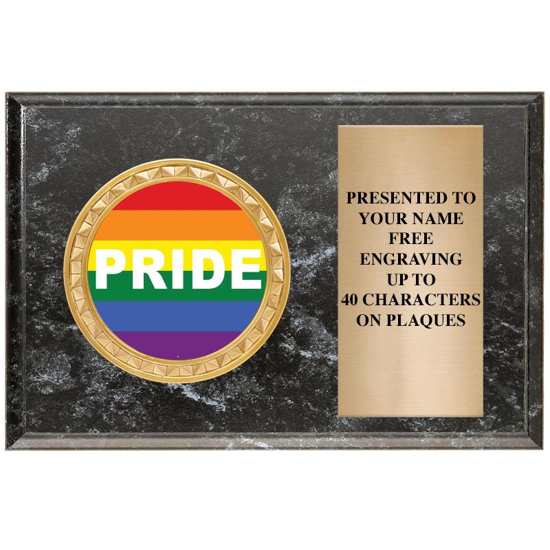 6" X 4" BLACK MBL INSERT PLQ