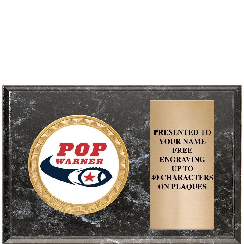 6" X 4" BLACK MBL INSERT PLQ