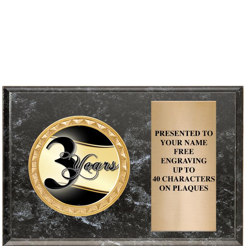 6" X 4" BLACK MBL INSERT PLQ