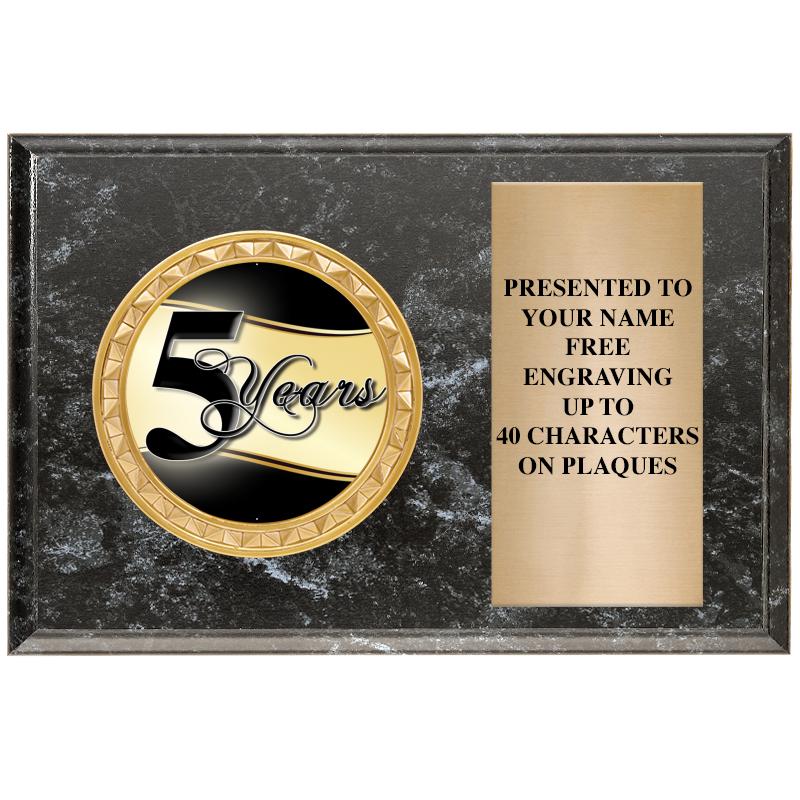 6" X 4" BLACK MBL INSERT PLQ