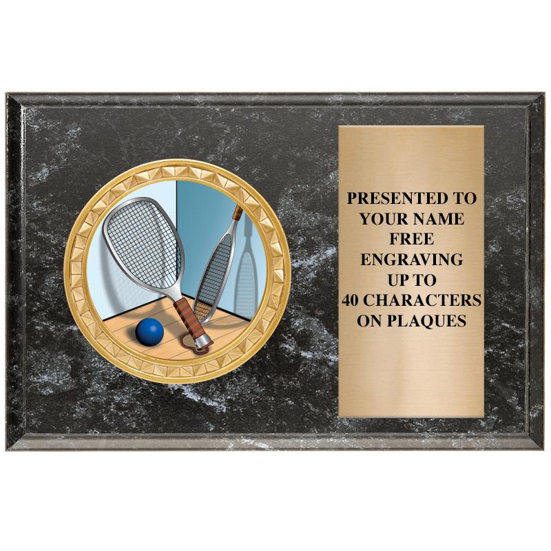 6" X 4" BLACK MBL INSERT PLQ