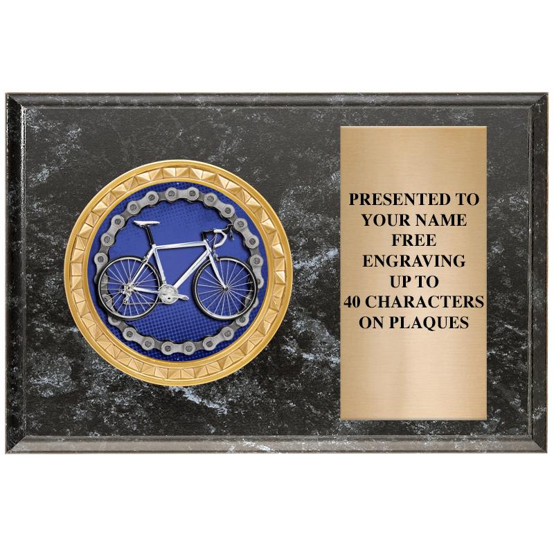 6" X 4" BLACK MBL INSERT PLQ