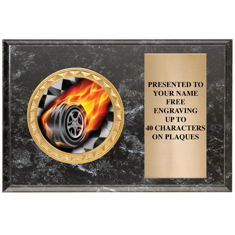 6" X 4" BLACK MBL INSERT PLQ