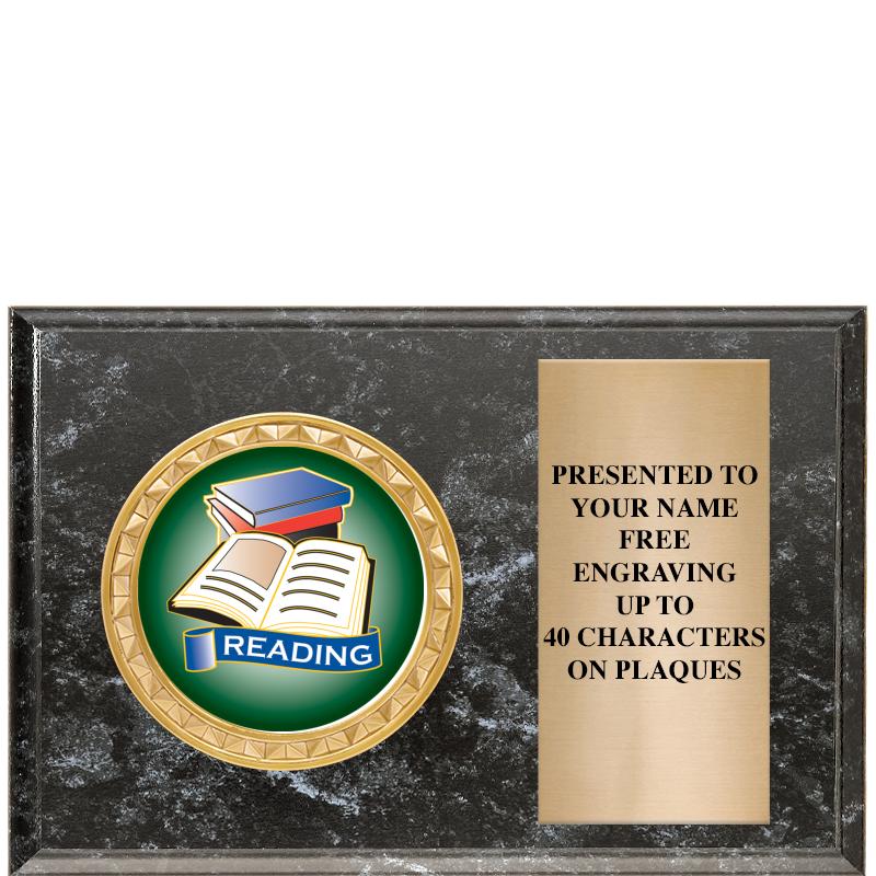 6" X 4" BLACK MBL INSERT PLQ