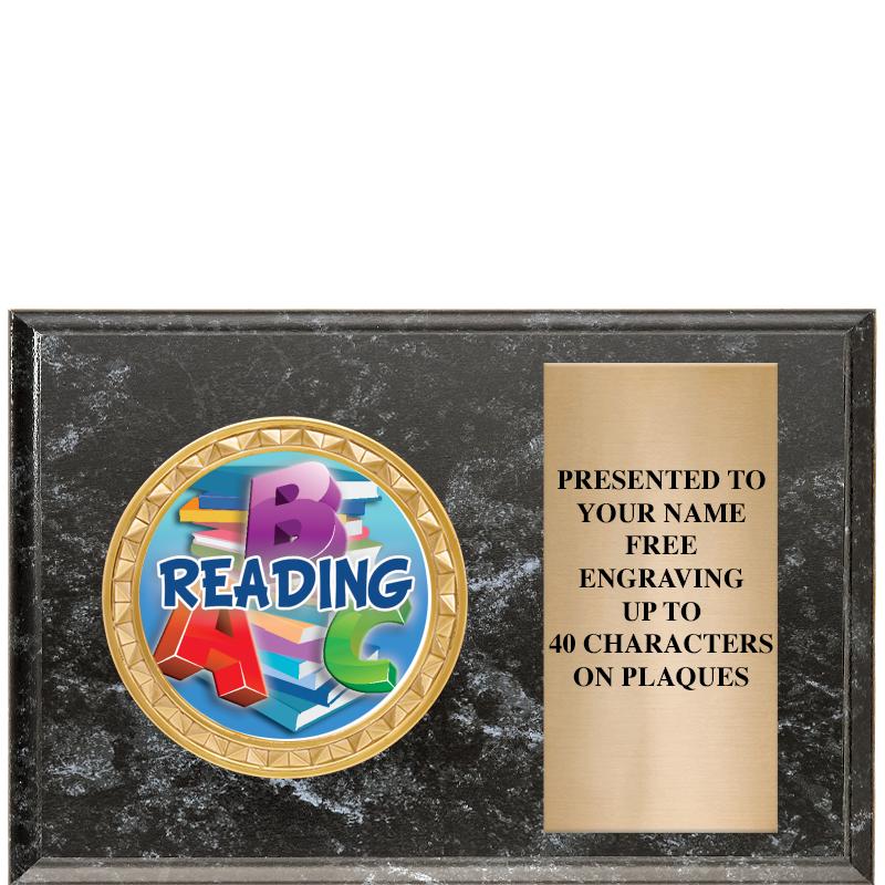 6" X 4" BLACK MBL INSERT PLQ