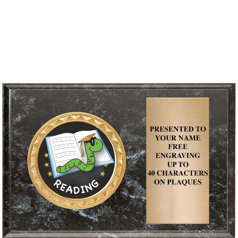 6" X 4" BLACK MBL INSERT PLQ