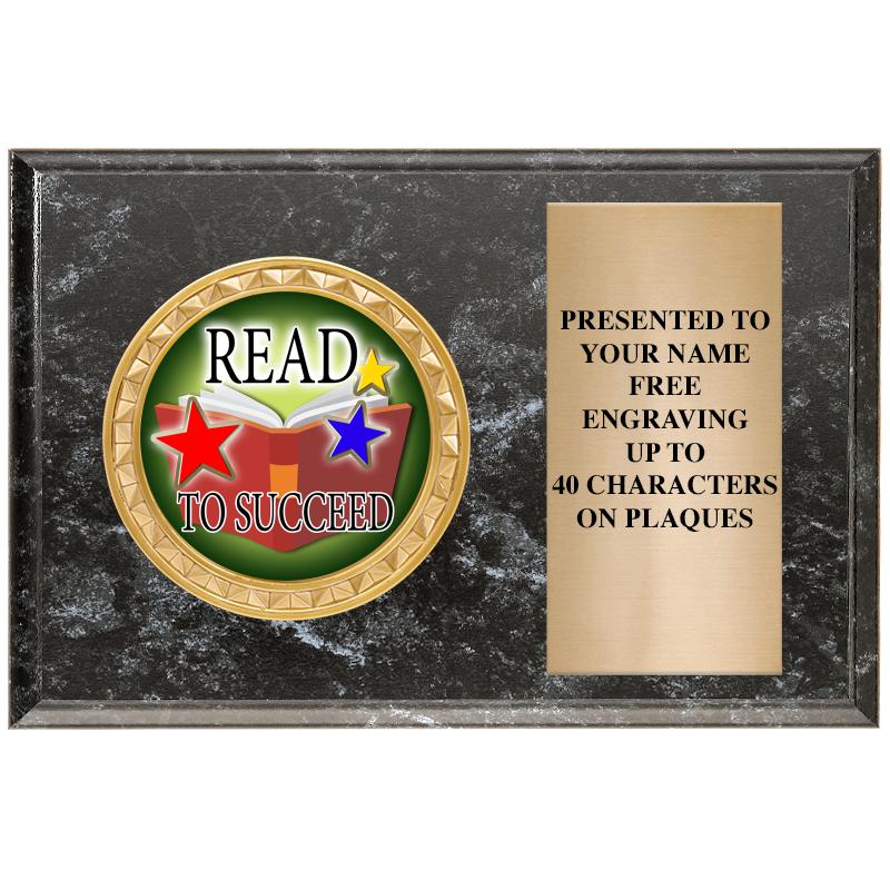 6" X 4" BLACK MBL INSERT PLQ