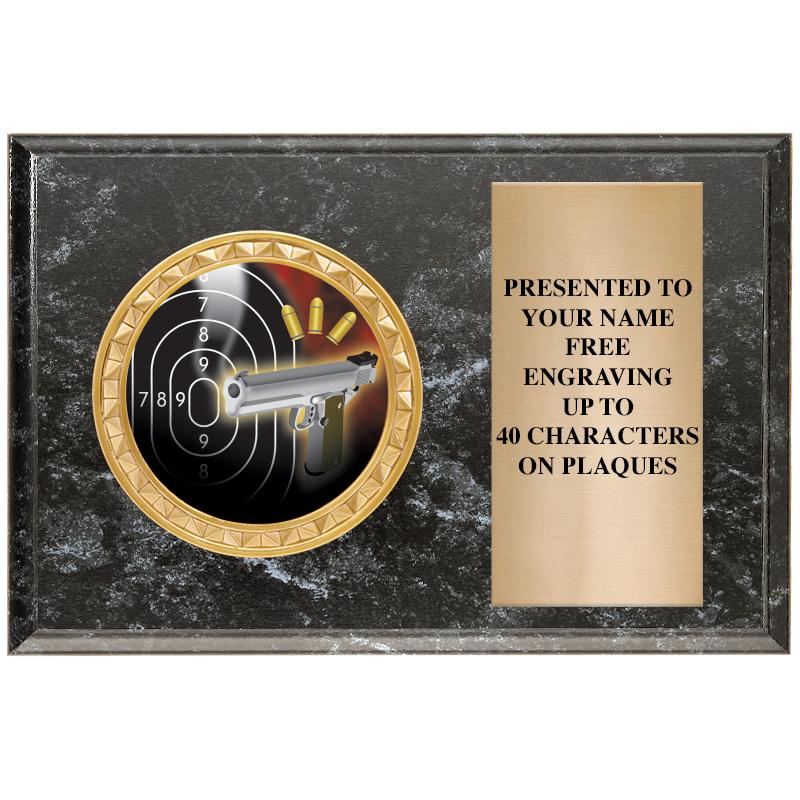 6" X 4" BLACK MBL INSERT PLQ