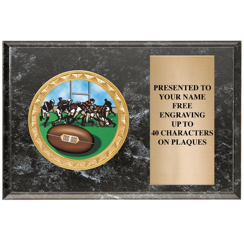 6" X 4" BLACK MBL INSERT PLQ