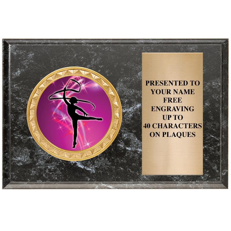 6" X 4" BLACK MBL INSERT PLQ