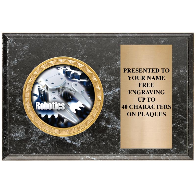 6" X 4" BLACK MBL INSERT PLQ