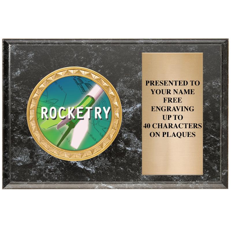 6" X 4" BLACK MBL INSERT PLQ