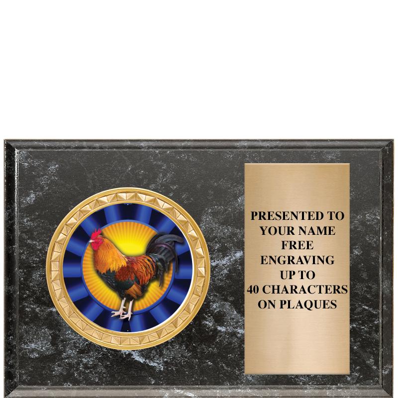 6" X 4" BLACK MBL INSERT PLQ