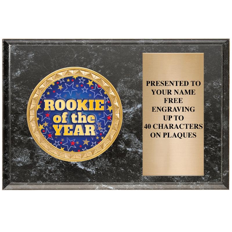 6" X 4" BLACK MBL INSERT PLQ