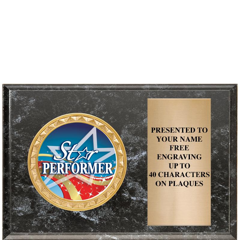 6" X 4" BLACK MBL INSERT PLQ