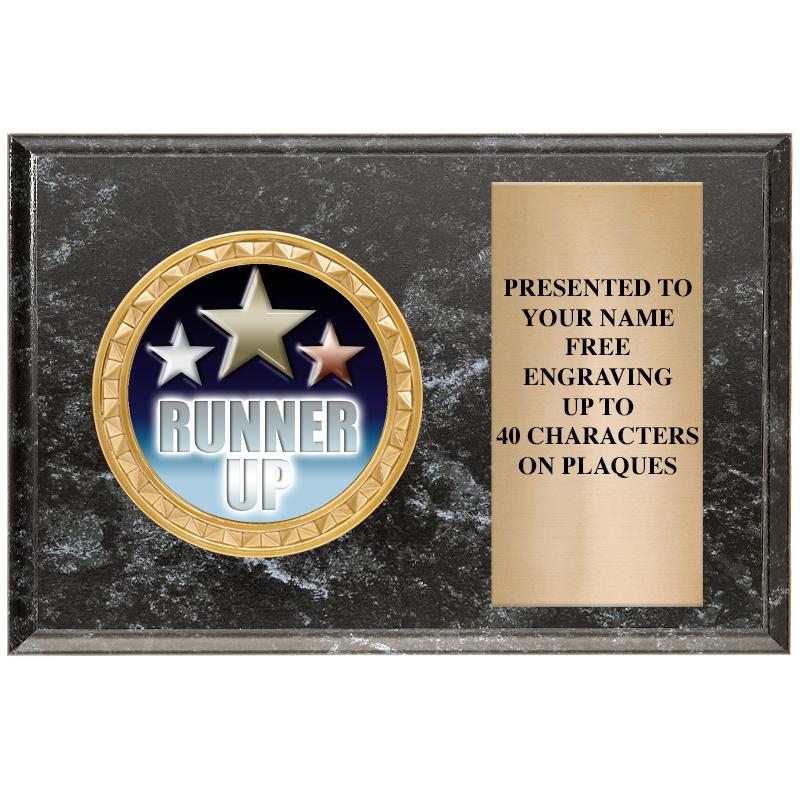 6" X 4" BLACK MBL INSERT PLQ