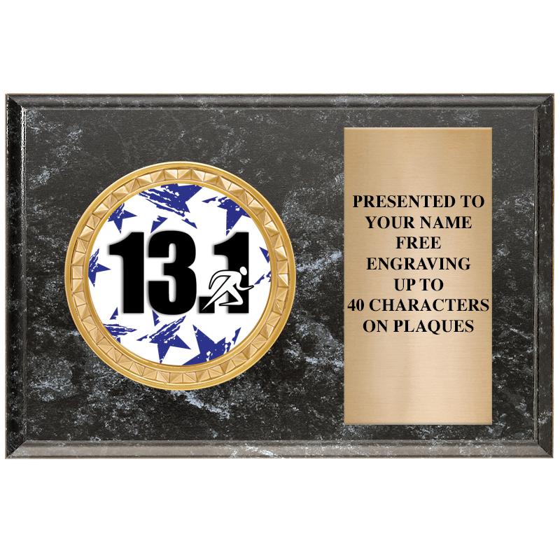 6" X 4" BLACK MBL INSERT PLQ