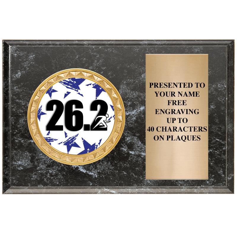 6" X 4" BLACK MBL INSERT PLQ