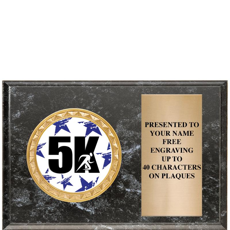 6" X 4" BLACK MBL INSERT PLQ